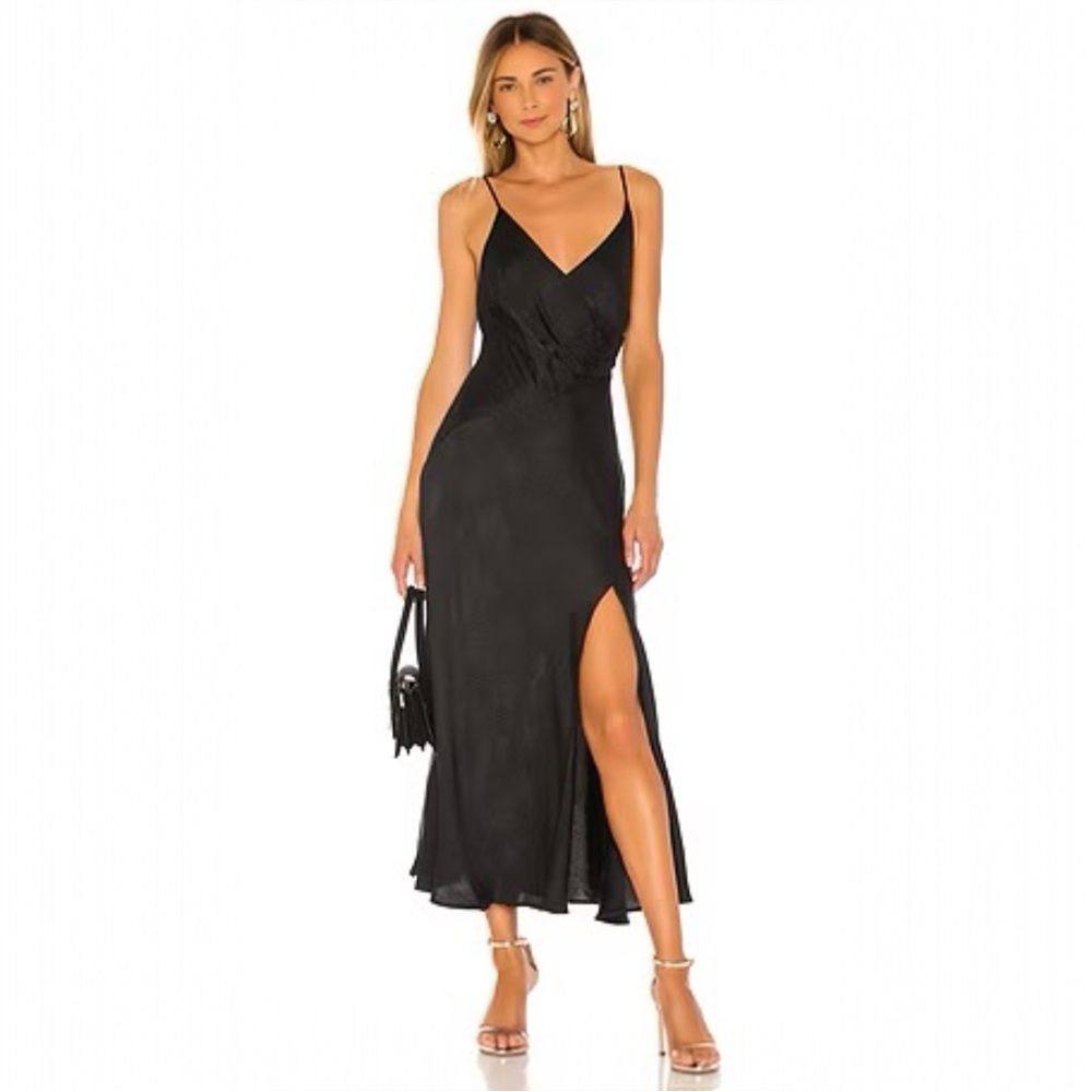 New ASTR the Label Bastille Black Python Print Maxi Dress Large